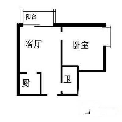 谢家湾小区1室1厅1卫54㎡户型图