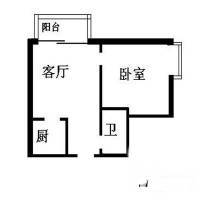 谢家湾小区1室1厅1卫54㎡户型图