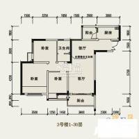 九杨新村3室1厅1卫93㎡户型图