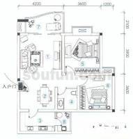 林正橙堡2室2厅2卫89㎡户型图