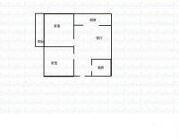 江北劳动一村2室2厅1卫63㎡户型图