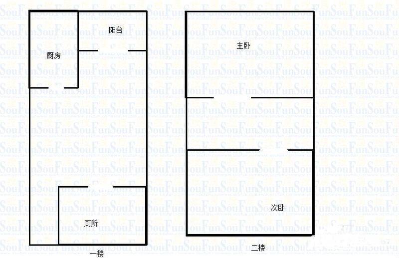 梦幻212室1厅1卫82㎡户型图