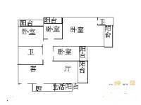 叠彩城三期4室2厅1卫125㎡户型图