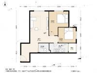 中德阳光花城2室1厅1卫66.6㎡户型图