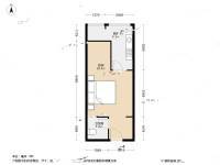 金科廊桥天都1室0厅1卫35.7㎡户型图