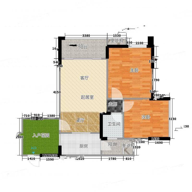 华宇金沙港湾三期2室0厅0卫66㎡户型图