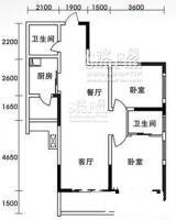 金象左右SOLO公寓2室2厅2卫81㎡户型图