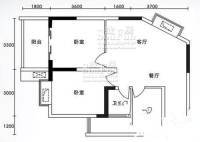 金象左右SOLO公寓2室2厅1卫62.5㎡户型图