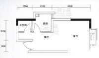 金象左右SOLO公寓1室2厅1卫24.2㎡户型图