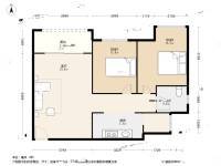 金科中央公园城(江津)2室1厅1卫72㎡户型图