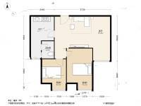 盛世龙都A区2室1厅1卫65㎡户型图