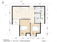 盛世龙都A区2室2厅1卫66㎡户型图