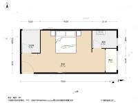 加来金大厦1室1厅1卫42.9㎡户型图