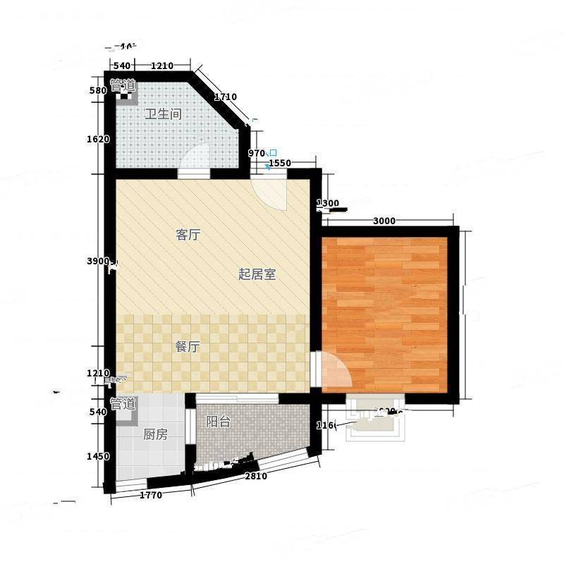 立源地小区1室0厅0卫46㎡户型图