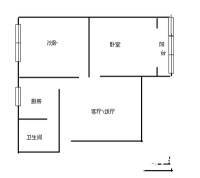 枣子岚垭菜市巷2室1厅1卫53㎡户型图