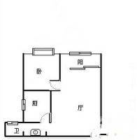 中驰半岛翠景阁2室1厅1卫46㎡户型图