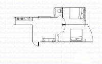 四环路小区2室1厅1卫58㎡户型图