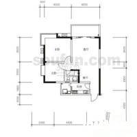 电视塔村2室1厅1卫70㎡户型图