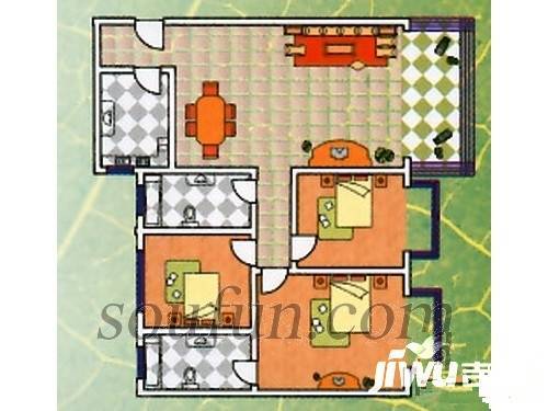 海德燕窝小区3室1厅2卫106㎡户型图