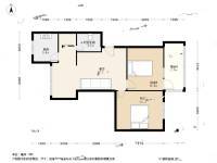 古楼四村2室1厅1卫64.4㎡户型图