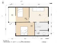 大西门2室1厅1卫56㎡户型图