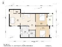大西门2室2厅1卫74㎡户型图