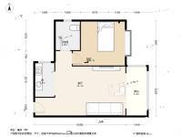 银座花苑1室1厅1卫51.4㎡户型图
