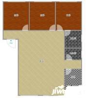 白鹤林小区高级住宅3室2厅1卫155㎡户型图