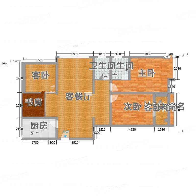 凤凰山庄4室0厅0卫138㎡户型图