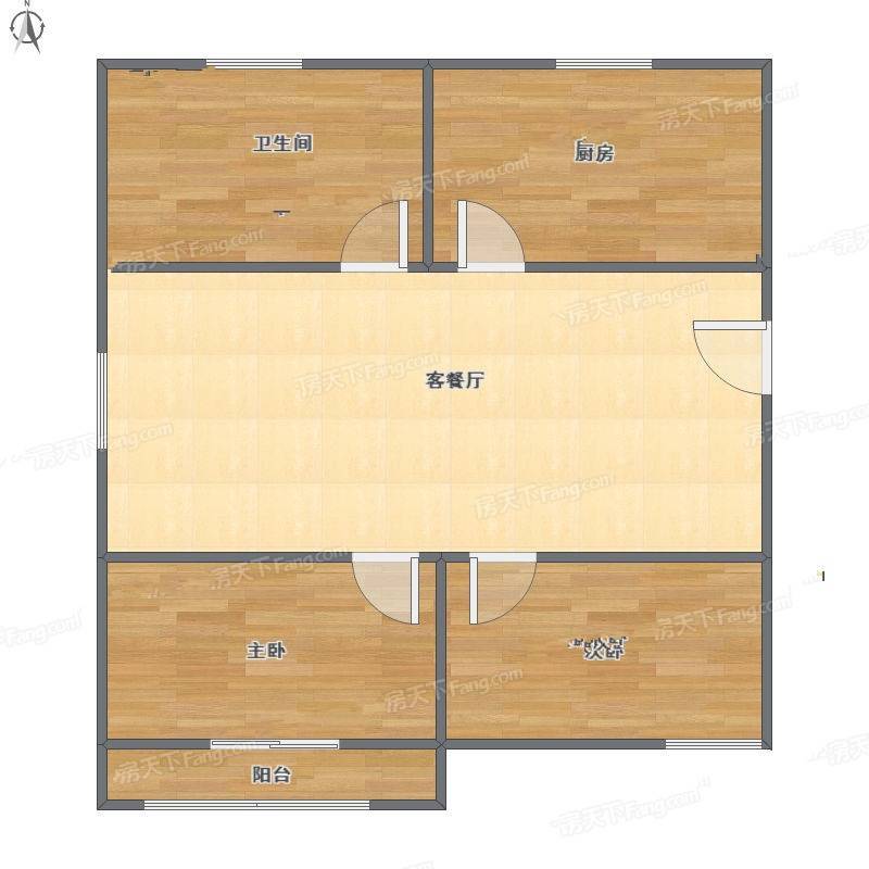 尧顺家园2室1厅0卫75㎡户型图