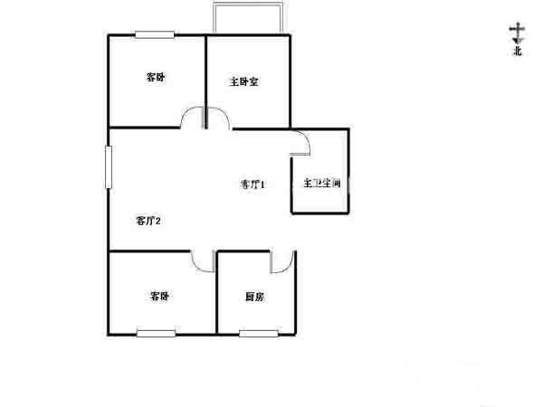 南湾营3室2厅1卫84㎡户型图