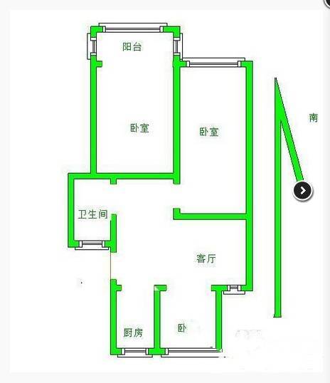 南湾营3室1厅1卫85㎡户型图