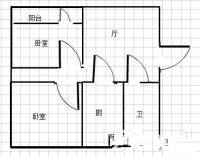 南炼三村2室1厅1卫56㎡户型图