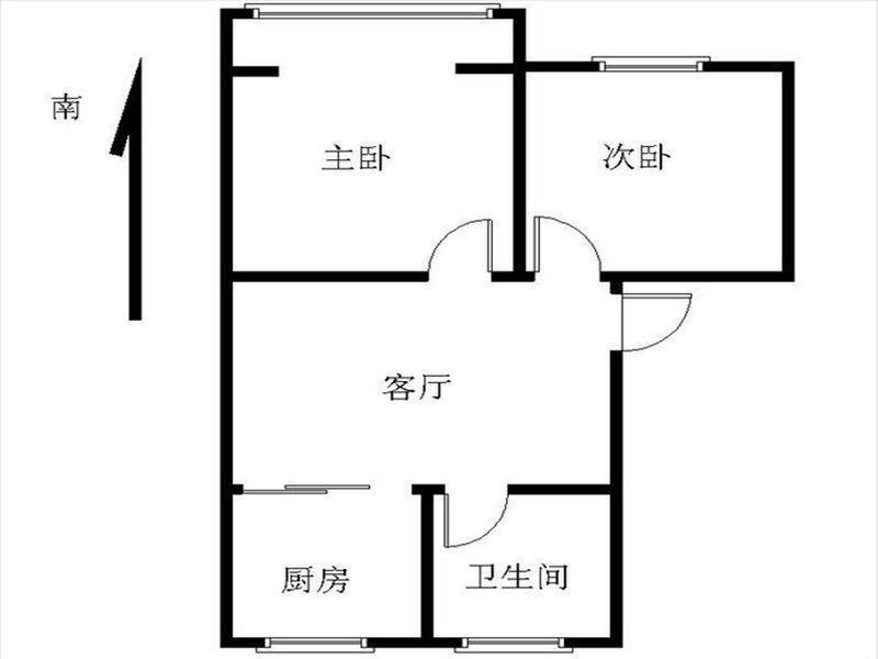 东井村41号2室1厅1卫72㎡户型图