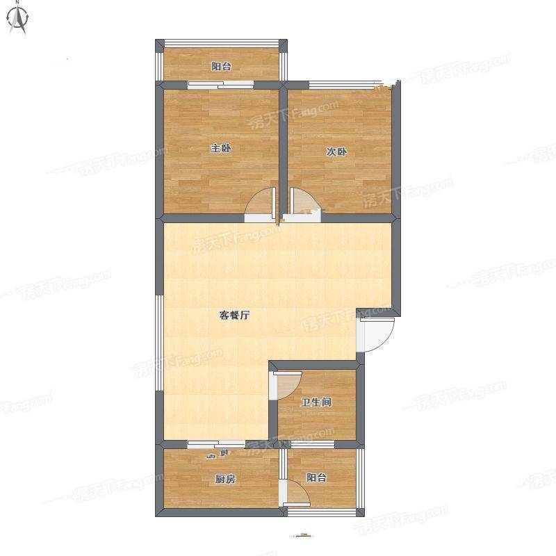 东井村41号2室2厅0卫80㎡户型图