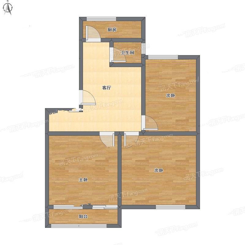 狗耳巷小区3室2厅0卫105㎡户型图