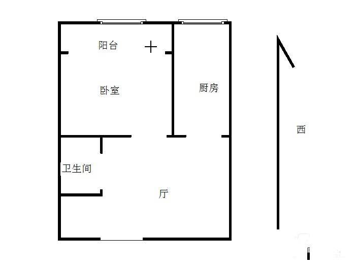 虎踞路住宅1室1厅1卫41㎡户型图