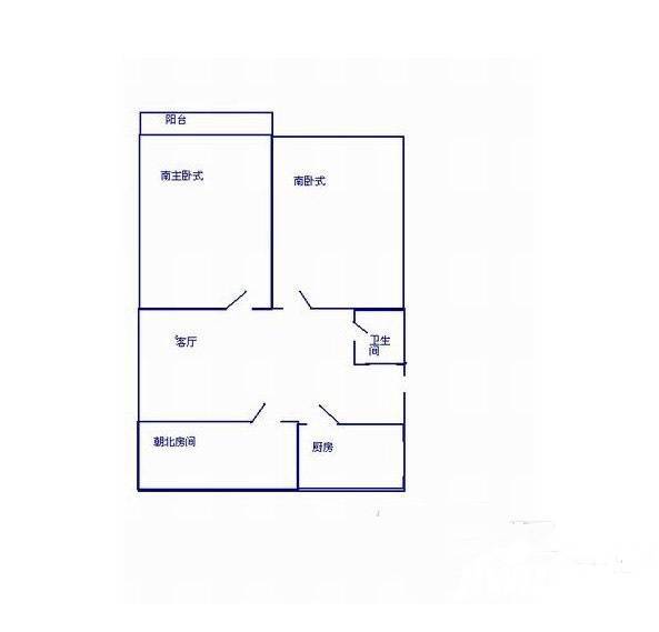 凤凰庄3室1厅1卫64㎡户型图