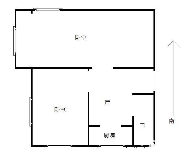 东妙峰庵住宅2室1厅1卫62㎡户型图