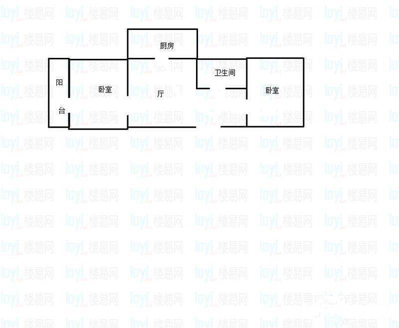 东妙峰庵住宅2室1厅1卫54㎡户型图