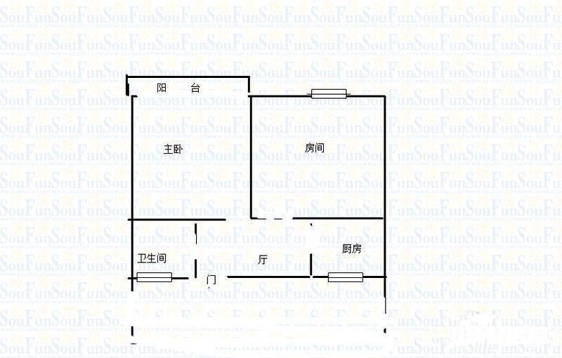 东妙峰庵住宅2室1厅1卫54㎡户型图