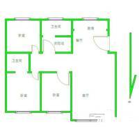 雨花机电花园3室2厅2卫125㎡户型图