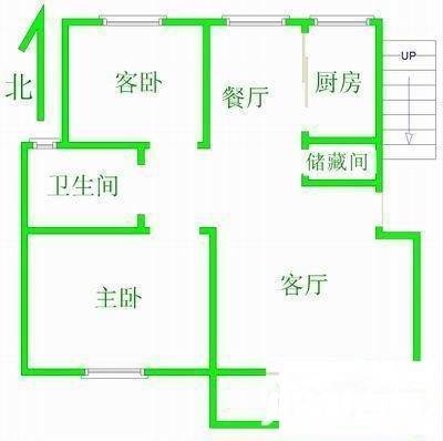 小行里小区2室2厅1卫79㎡户型图