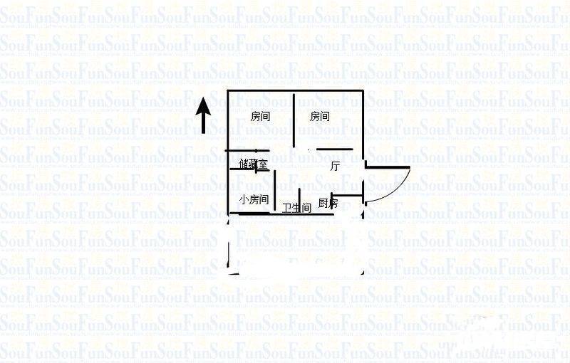 丁家桥住宅3室1厅1卫69㎡户型图