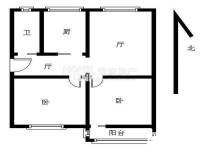 钱塘路住宅2室1厅1卫54㎡户型图