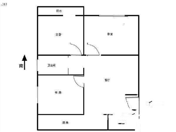 五台花园3室2厅2卫130㎡户型图