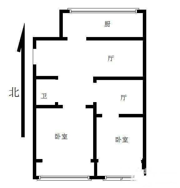 风光里2室2厅1卫89㎡户型图