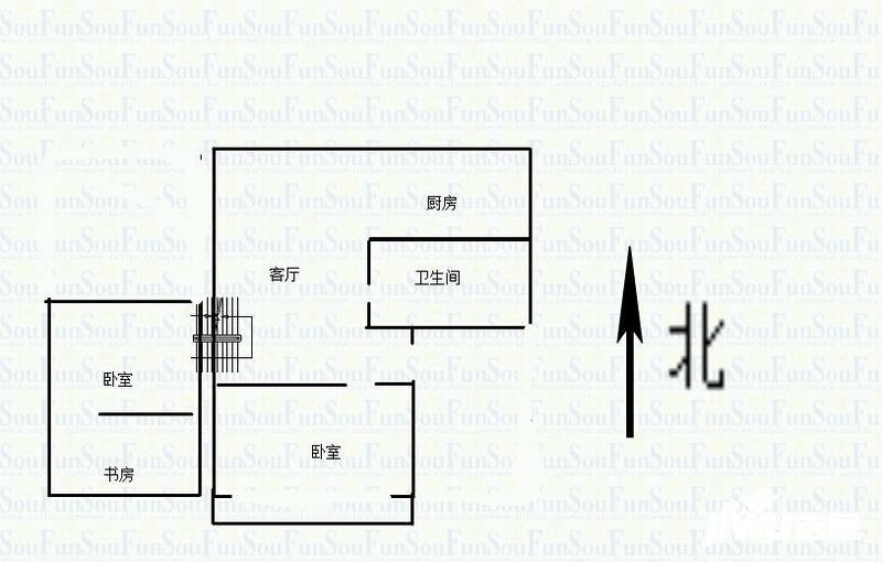 风光里2室2厅1卫89㎡户型图