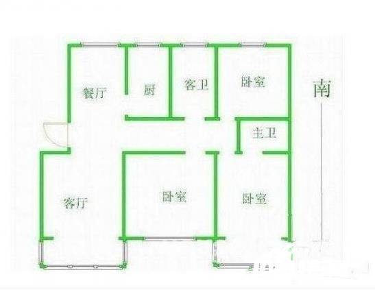 御水湾花园3室2厅2卫110㎡户型图