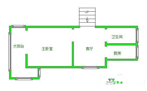 秦状元里1室1厅1卫40㎡户型图